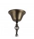 Cylindrical Ceiling Pendant 3 Light E14 Antique Brass, Amber Glass - 6