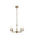 Banyan 5 Light Multi Arm Pendant With 60cm x 22cm Dual Faux Silk Fabric Shade Champagne Gold/Antique Gold-5