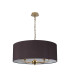 Banyan 5 Light Multi Arm Pendant With 60cm x 22cm Faux Silk Fabric Shade Champagne Gold/Black-4