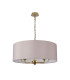 Banyan 5 Light Multi Arm Pendant With 60cm x 22cm Faux Silk Fabric Shade Champagne Gold/Grey-4