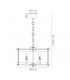 Cylindrical Ceiling Pendant 4 Light E14 Polished Chrome, Clear Glass - 3