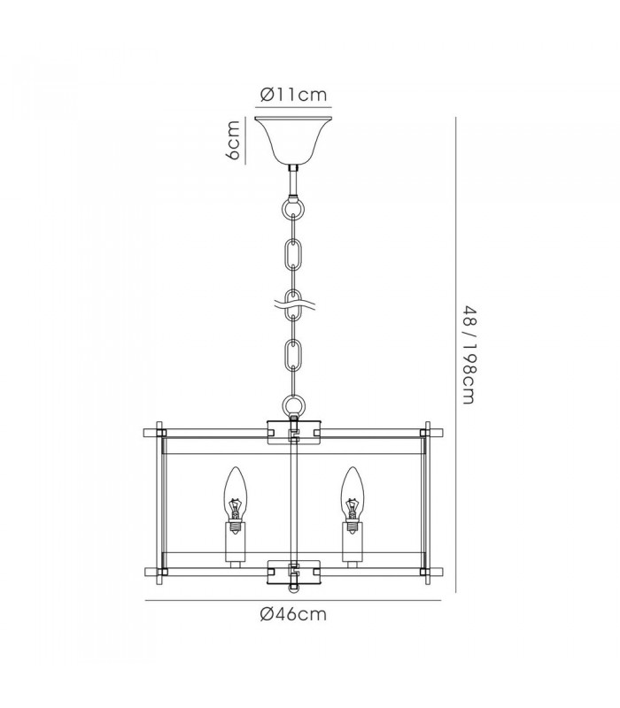 Cylindrical Ceiling Pendant 4 Light E14 Polished Chrome, Clear Glass - 3