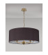 Banyan 5 Light Multi Arm Pendant With 60cm x 22cm Faux Silk Fabric Shade Champagne Gold/Black-11