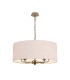 Banyan 5 Light Multi Arm Pendant With 60cm x 22cm Dual Faux Silk Fabric Shade Champagne Gold/Nude Beige-1