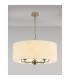 Banyan 5 Light Multi Arm Pendant With 60cm x 22cm Faux Silk Fabric Shade Champagne Gold/Ivory Pearl-2