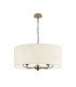 Banyan 5 Light Multi Arm Pendant With 60cm x 22cm Faux Silk Fabric Shade Champagne Gold/Ivory Pearl-4
