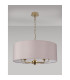 Banyan 5 Light Multi Arm Pendant With 60cm x 22cm Faux Silk Fabric Shade Champagne Gold/Grey-11