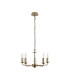 Banyan 5 Light Multi Arm Pendant With 60cm x 22cm Dual Faux Silk Fabric Shade Champagne Gold/Nude Beige-6