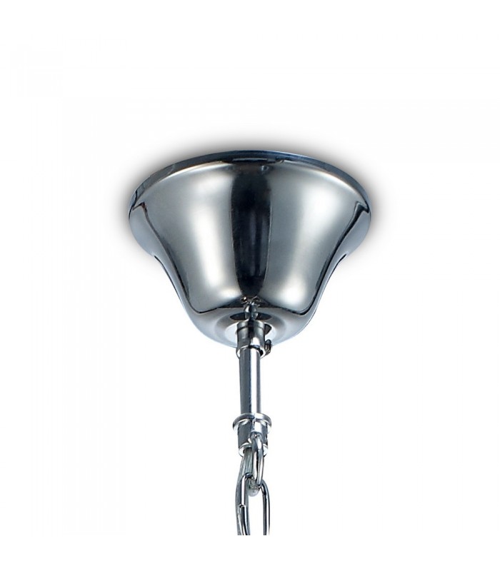 Cylindrical Ceiling Pendant 4 Light E14 Polished Chrome, Clear Glass - 6