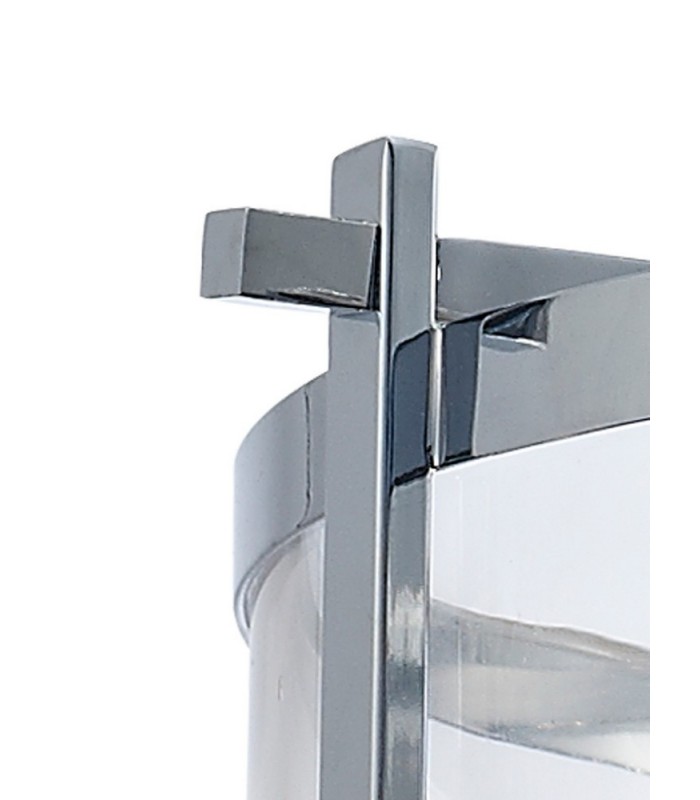 Cylindrical Ceiling Pendant 4 Light E14 Polished Chrome, Clear Glass - 7