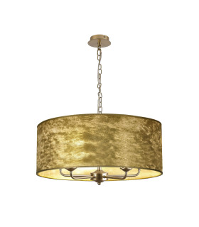 Banyan 5 Light Multi Arm Pendant With 60cm x 22cm Gold Leaf Shade Champagne Gold/Gold Leaf-1