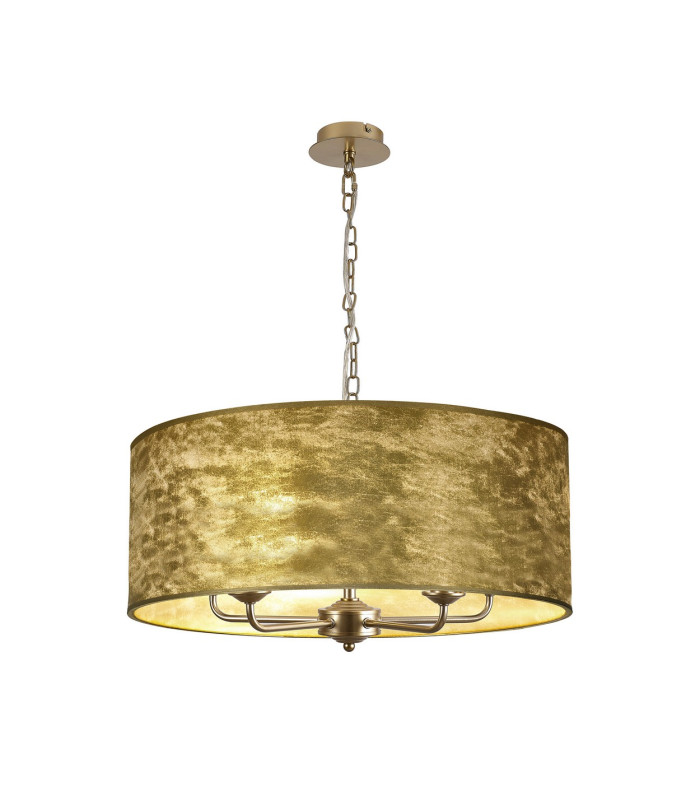 Banyan 5 Light Multi Arm Pendant With 60cm x 22cm Gold Leaf Shade Champagne Gold/Gold Leaf-1