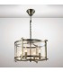Cylindrical Ceiling Pendant 4 Light E14 Antique Brass, Amber Glass - 2