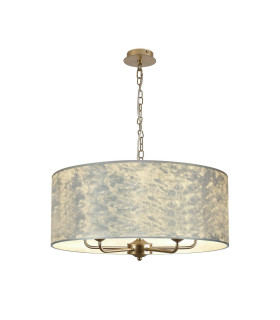 Banyan 5 Light Multi Arm Pendant With 60cm x 22cm Silver Leaf Shade Champagne Gold/Silver Leaf-1