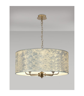 Banyan 5 Light Multi Arm Pendant With 60cm x 22cm Silver Leaf Shade Champagne Gold/Silver Leaf-2