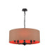 Banyan 5 Light Multi Arm Pendant With 60cm x 22cm Dual Faux Silk Fabric Shade Matt Black/Antique Gold-1