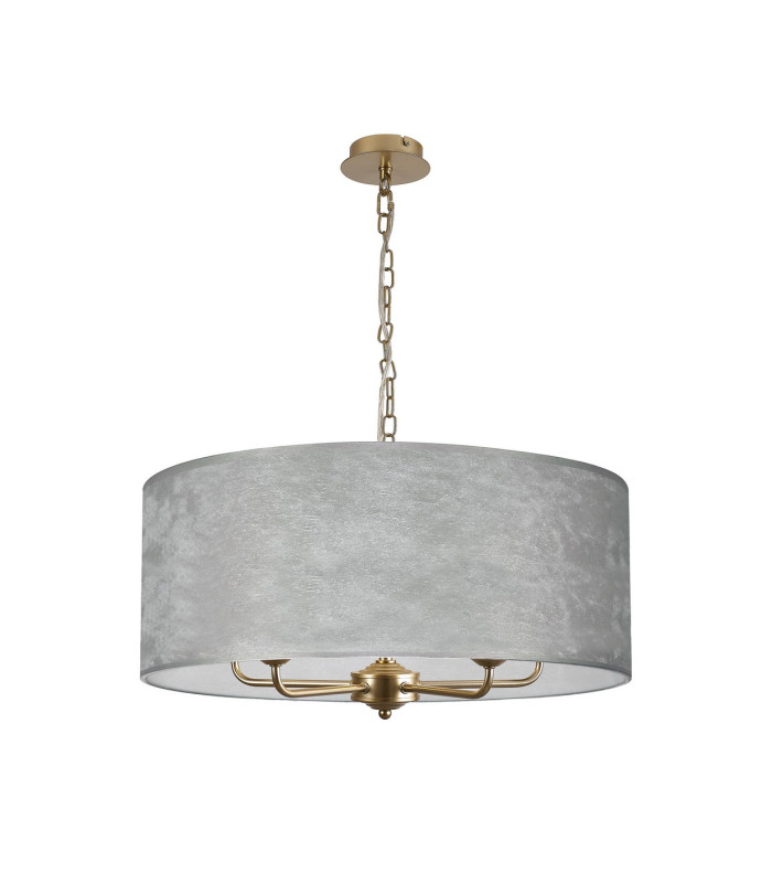 Banyan 5 Light Multi Arm Pendant With 60cm x 22cm Silver Leaf Shade Champagne Gold/Silver Leaf-4