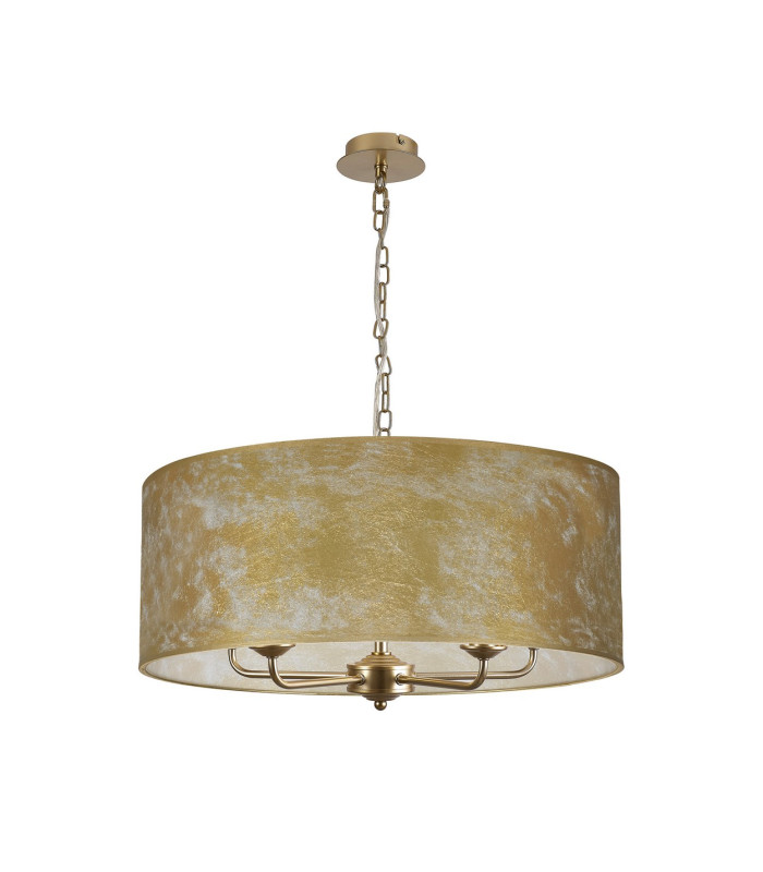 Banyan 5 Light Multi Arm Pendant With 60cm x 22cm Gold Leaf Shade Champagne Gold/Gold Leaf-4