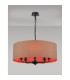 Banyan 5 Light Multi Arm Pendant With 60cm x 22cm Dual Faux Silk Fabric Shade Matt Black/Antique Gold-2