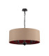 Banyan 5 Light Multi Arm Pendant With 60cm x 22cm Dual Faux Silk Fabric Shade Matt Black/Antique Gold-4