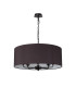 Banyan 5 Light Multi Arm Pendant With 60cm x 22cm Faux Silk Fabric Shade Matt Black/Black-4