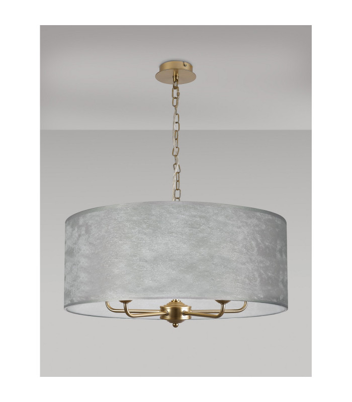 Banyan 5 Light Multi Arm Pendant With 60cm x 22cm Silver Leaf Shade Champagne Gold/Silver Leaf-11