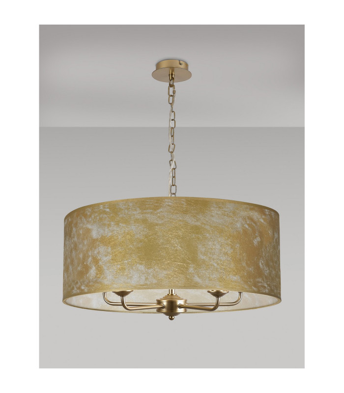 Banyan 5 Light Multi Arm Pendant With 60cm x 22cm Gold Leaf Shade Champagne Gold/Gold Leaf-11