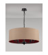 Banyan 5 Light Multi Arm Pendant With 60cm x 22cm Dual Faux Silk Fabric Shade Matt Black/Antique Gold-11