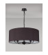 Banyan 5 Light Multi Arm Pendant With 60cm x 22cm Faux Silk Fabric Shade Matt Black/Black-11