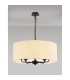 Banyan 5 Light Multi Arm Pendant With 60cm x 22cm Faux Silk Fabric Shade Matt Black/Ivory Pearl-2