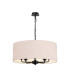 Banyan 5 Light Multi Arm Pendant With 60cm x 22cm Dual Faux Silk Fabric Shade Matt Black/Nude Beige-1