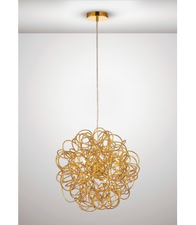 Ceiling Pendant Spherical Interwinding Aluminium 6 Light G9 Gold - 2