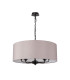Banyan 5 Light Multi Arm Pendant With 60cm x 22cm Faux Silk Fabric Shade Matt Black/Grey-4