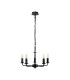 Banyan 5 Light Multi Arm Pendant With 60cm x 22cm Dual Faux Silk Fabric Shade Matt Black/Midnight Black-6