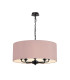 Banyan 5 Light Multi Arm Pendant With 60cm x 22cm Dual Faux Silk Fabric Shade Matt Black/Raw Cocoa-1