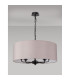 Banyan 5 Light Multi Arm Pendant With 60cm x 22cm Faux Silk Fabric Shade Matt Black/Grey-11