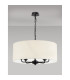 Banyan 5 Light Multi Arm Pendant With 60cm x 22cm Faux Silk Fabric Shade Matt Black/Ivory Pearl-11