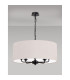 Banyan 5 Light Multi Arm Pendant With 60cm x 22cm Dual Faux Silk Fabric Shade Matt Black/Nude Beige-11