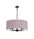 Banyan 5 Light Multi Arm Pendant With 60cm x 22cm Dual Faux Silk Fabric Shade Matt Black/Raw Cocoa-4