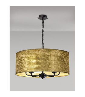 Banyan 5 Light Multi Arm Pendant With 60cm x 22cm Gold Leaf Shade Matt Black/Gold Leaf-2
