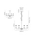 Banyan 44cm 6 Light Multi Arm Pendant/Semi Flush Without Shade 1.5m Chain E14 Polished Nickel-3