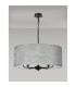 Banyan 5 Light Multi Arm Pendant With 60cm x 22cm Silver Leaf Shade Matt Black/Silver Leaf-11