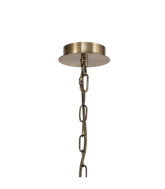 Banyan 44cm 6 Light Multi Arm Pendant/Semi Flush Without Shade 1.5m Chain E14 Antique Brass-6