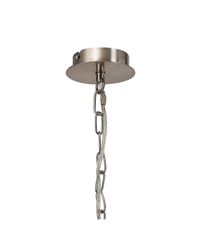 Banyan 44cm 6 Light Multi Arm Pendant/Semi Flush Without Shade 1.5m Chain E14 Satin Nickel-6
