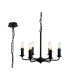Banyan 44cm 6 Light Multi Arm Pendant/Semi Flush Without Shade 1.5m Chain E14 Matt Black-1