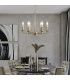 Banyan 44cm 6 Light Multi Arm Pendant/Semi Flush Without Shade 1.5m Chain E14 Champagne Gold-4