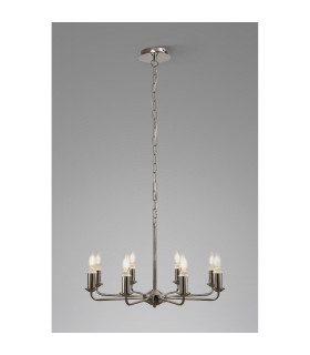 Banyan 59cm 8 Light Multi Arm Pendant/Semi Flush Without Shade 1.5m Chain E14 Polished Nickel-2