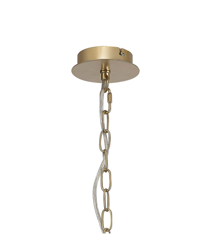 Banyan 44cm 6 Light Multi Arm Pendant/Semi Flush Without Shade 1.5m Chain E14 Champagne Gold-7