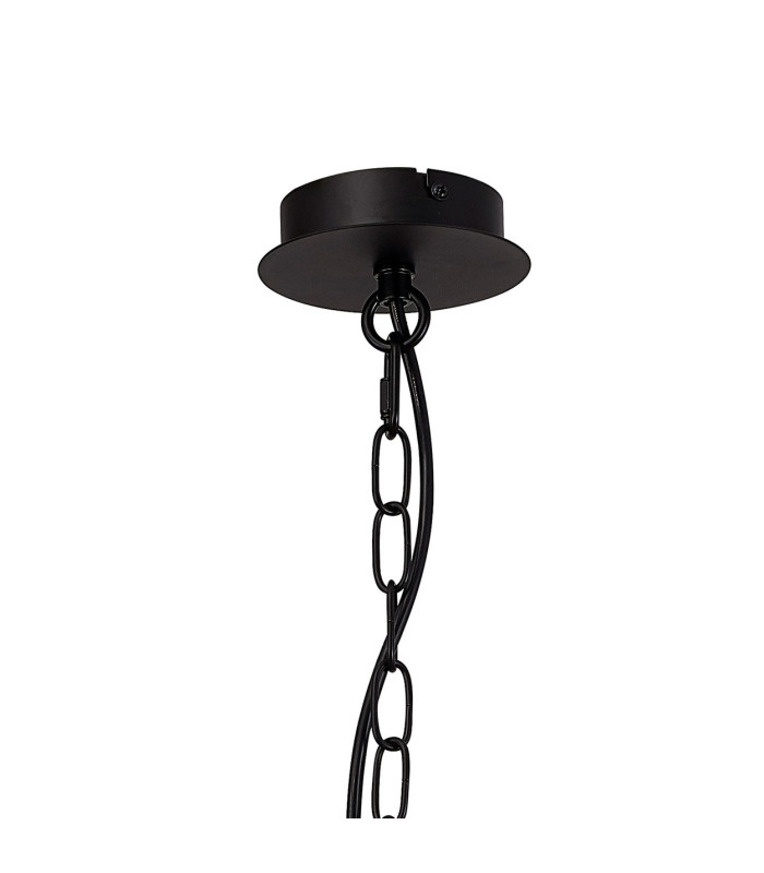 Banyan 44cm 6 Light Multi Arm Pendant/Semi Flush Without Shade 1.5m Chain E14 Matt Black-6