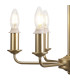 Banyan 44cm 6 Light Multi Arm Pendant/Semi Flush Without Shade 1.5m Chain E14 Champagne Gold-9